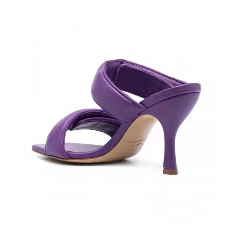 Womens hot - Fashion Square Toe Slippers, Black Purple Outdoor Beach Sandals for Women, Sizes 34-43