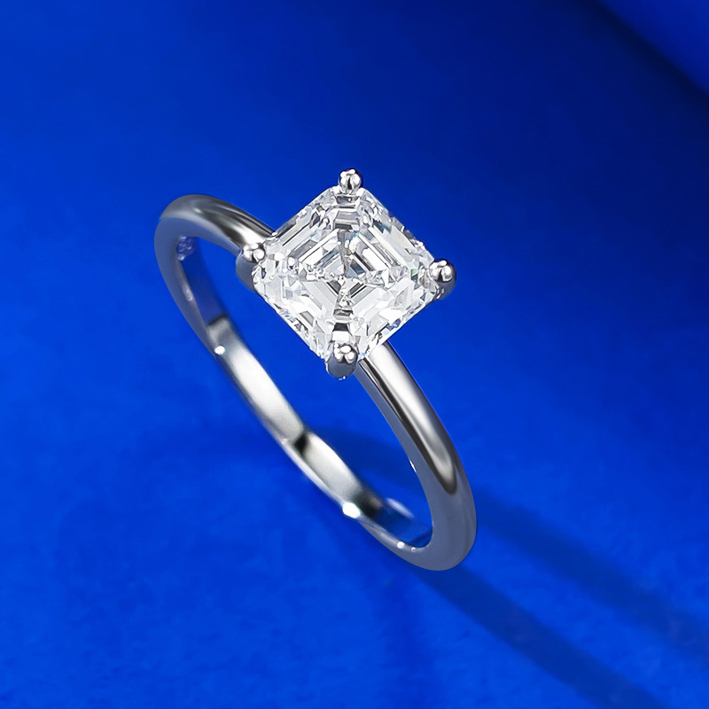 6MM Solitaire Moissanite Diamond Wedding Rings Simple Fine Jewelry Real 100% 925 Sterling Silver Pagoda Cute Gemstones Party Eternity Women Engagement