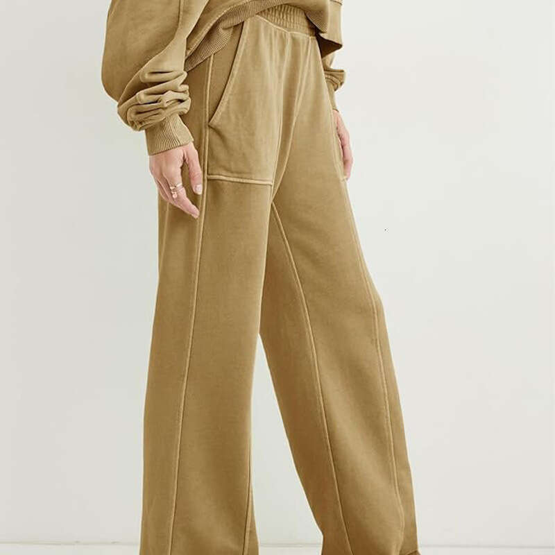 2024 new long sleeved casual top loose hanging straight tube sports suit for women