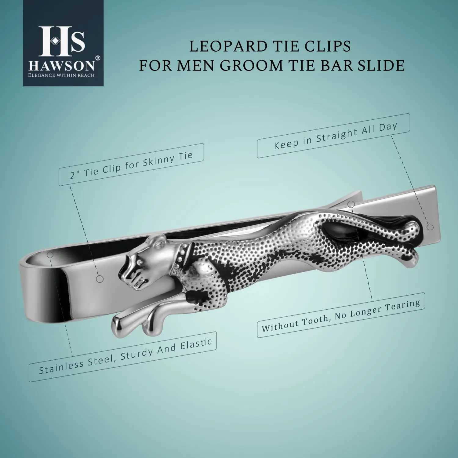2 inch Mens wild animal Tie Clips Tie Bars Mens Fashion Accessories GiftsX240914