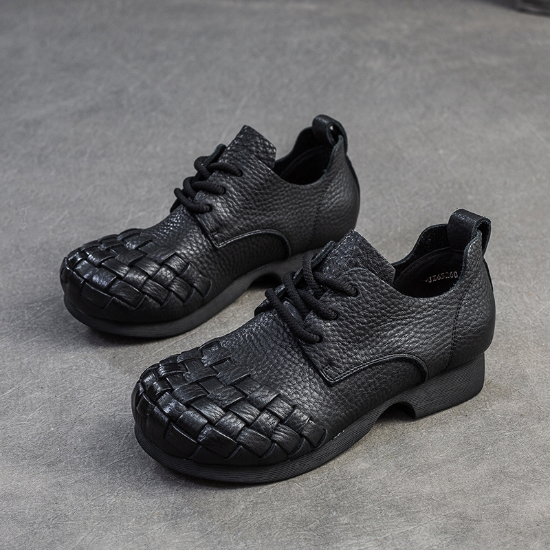 Comfortable Leather Pumps: Retro Solid Color Versatile Casual Women's Shoes