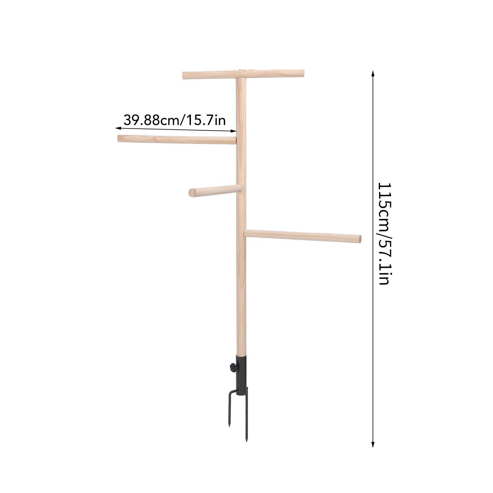 Chick Perch Stand Chicken Perch Toy for Coop Wooden Chicken Roost Stand with Iron Ground Plug Chicken Coop Accessories