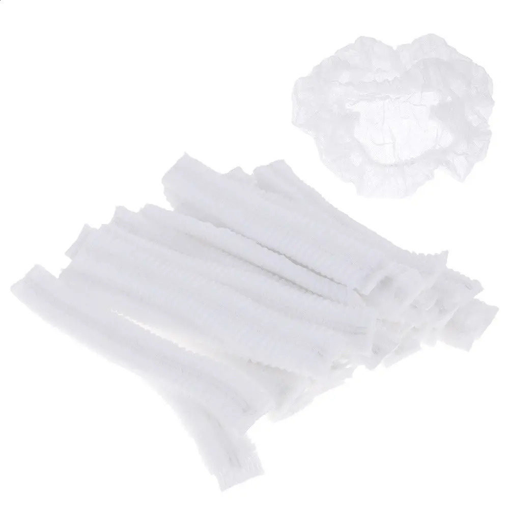 20pcs Disposable Hair Net Cap Non Woven Anti Dust Hat Spray Tanning Head Cover Gorra Redonda No Tejida Fast Drop 240906