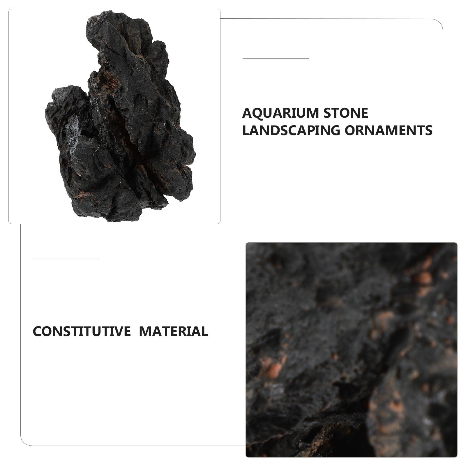 Aquarium Stone Ornaments Fish Tank Decor Realistic Terrarium Plants Resin Landscaping The Rock Glass View