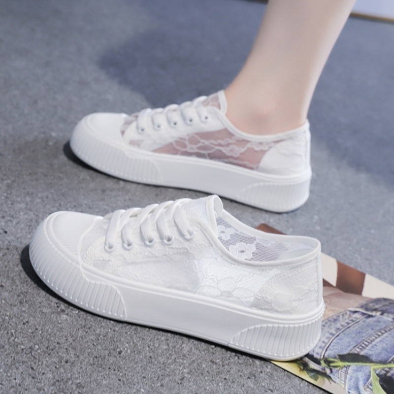 Little White Shoes Women 2024 New Summer Thin Net Shoes Women Breathable Net Surface Sports Casual Shoes Children Flat