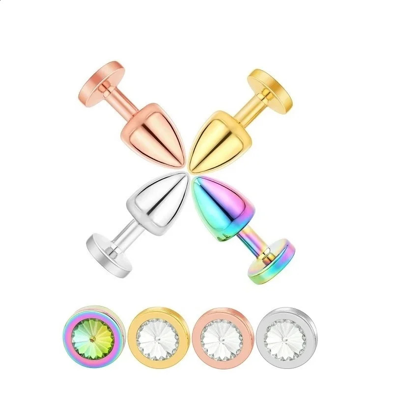 Small Size Metal Anal Beads Butt Plug Mini Rainbow Rose gold Butt Plug Crystal Jewelry Trainer Anal Dildo Masturbation Sex Toy 240914