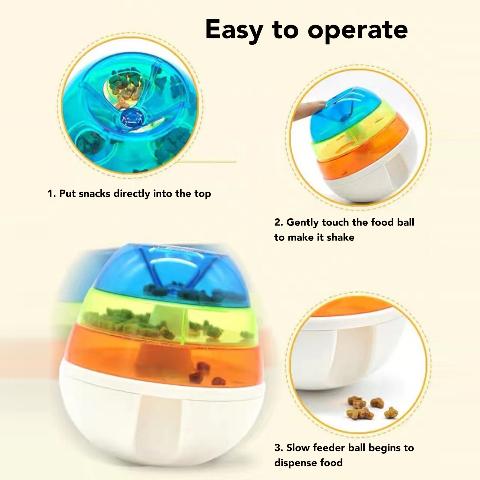 Dog Treat Dispensing Toy Ball Intellectual Stimulation IQ Training Interactive Dog Slow Feeder Toy