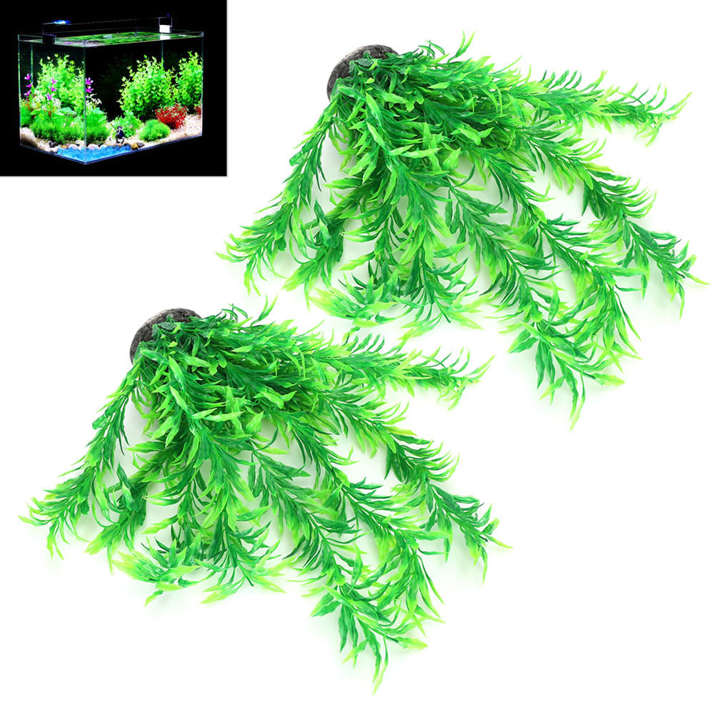 Aquarium Decoration Artificial Water Plants, Fish Tank Landscape, Green Ball Grass, 2Pcs