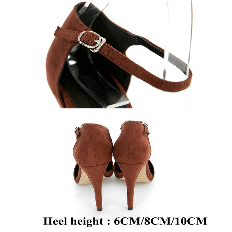 Red/Gray/Apricot Black/ Gladiator Women Pumps Bucket Pointed Toe High Sexy Lady New Shoes Thin Heels Chaussure Femme Autumn cbb0