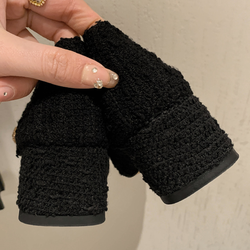 Women's Genuine Leather Patchwork Slip-On Pumps with 4cm Heels