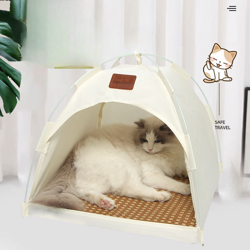 House Tent Semi-enclosed Summer Outdoor Tents Can Be Dismantled Washed Cat Beds Pet Products Supplies accessories