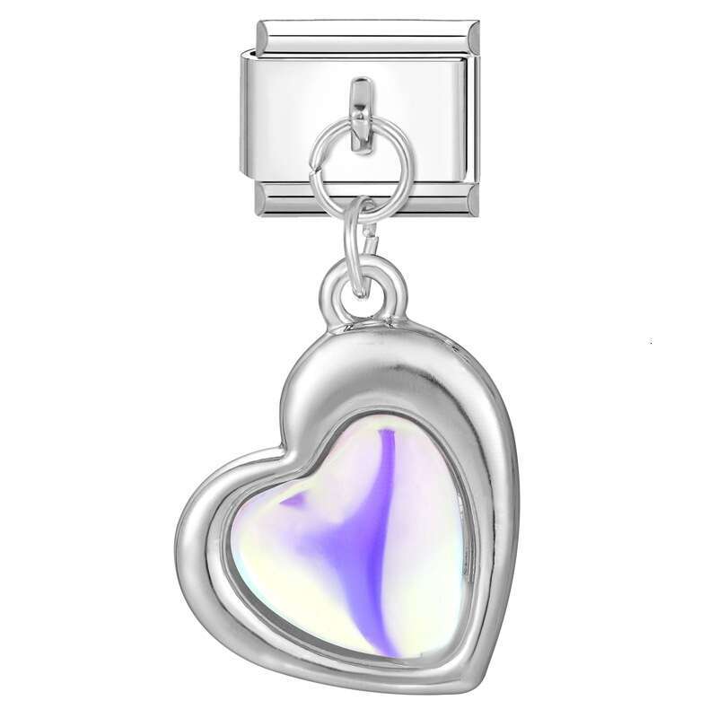 New Women's Gift Beautiful butterfly sweet heart Pendant Italian Charms Links Bangle Beads Fit 9mm Stainless Steel Bracelet Making DIY For Women 