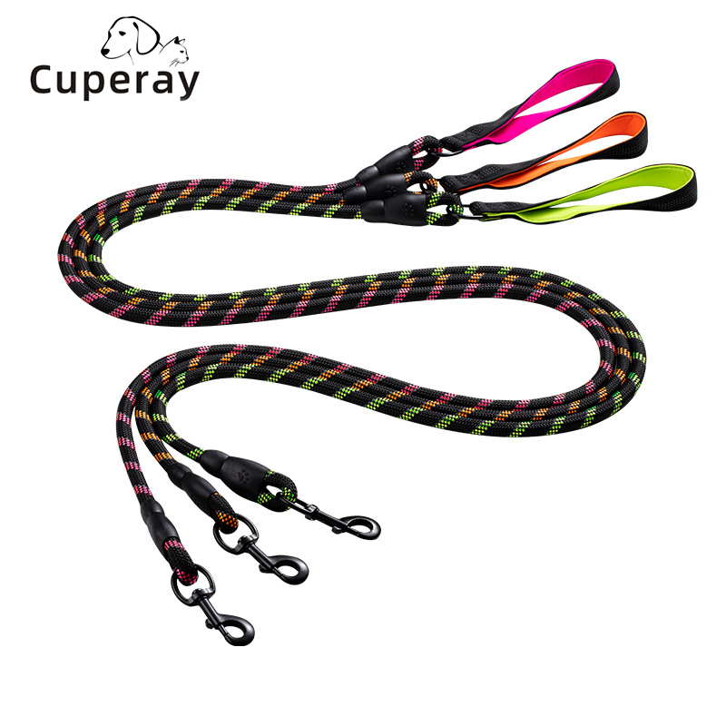 Reflective Dog Leash Explosion-proof Nylon Dog Leash Medium and Large Nylon Round Rope with Diving Material Comfortable Handle