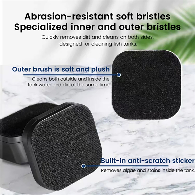 Mini Square Magnetic Brush, Strong Magnetic Cleaning, Fish Tank Cleaning, Algae Removal,small Aquarium Fish Tank Cleaning Tool