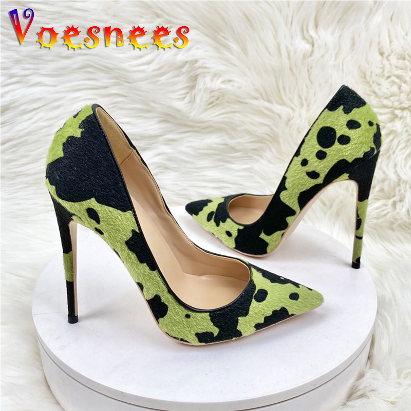 Sexy Women Camo Single Shoes 12Cm Autumn New Pointy Toe High Heels Fashion Party Dress Stiletto Pumps New Plus Size Career Work Shoe