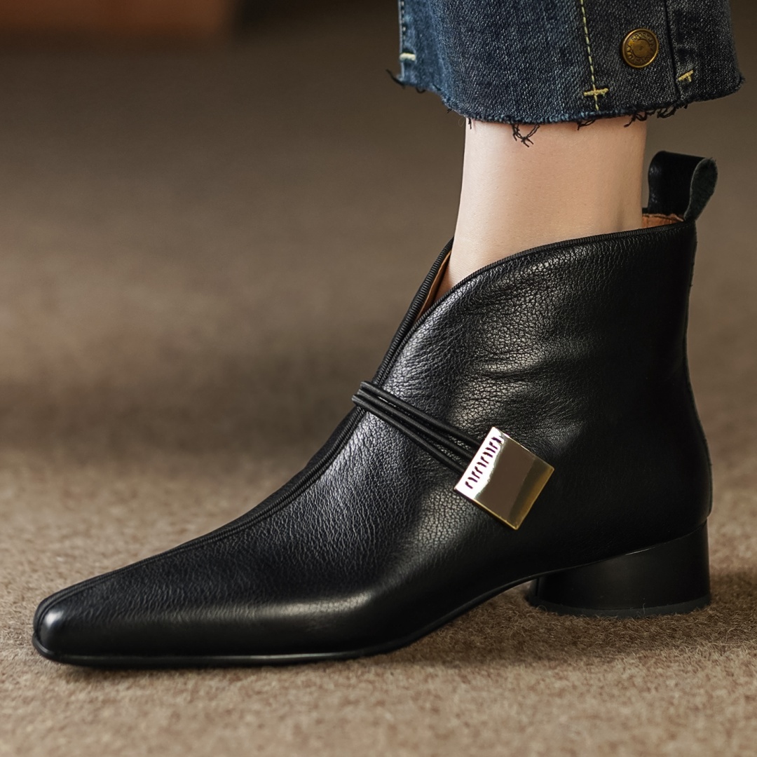 size Plus 33-41 women's genuine leather side zip autumn ankle boots high quality soft comfortable female casual short booties 4c49