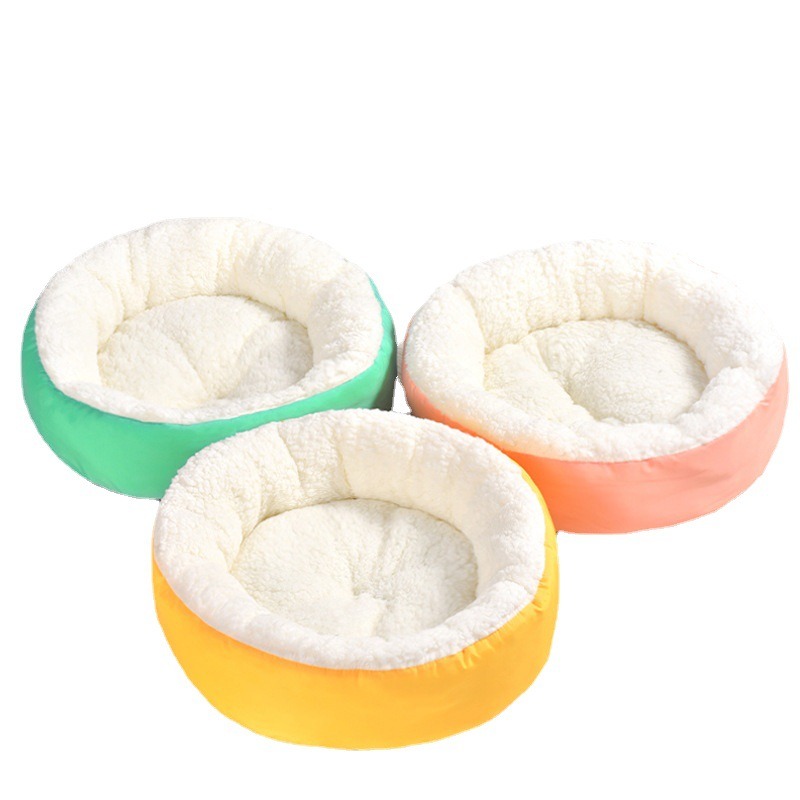 Plush Round Cashmere Warm Nest Comfortable Winter Fuel Without Electricity Pet Bed Cat House
