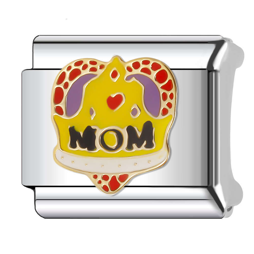 New Women's Gift Smile like a flower Bead Italian Charms Links Bangle Beads Fit 9mm Stainless Steel Bracelet Making DIY For Women Fashion Jewelry