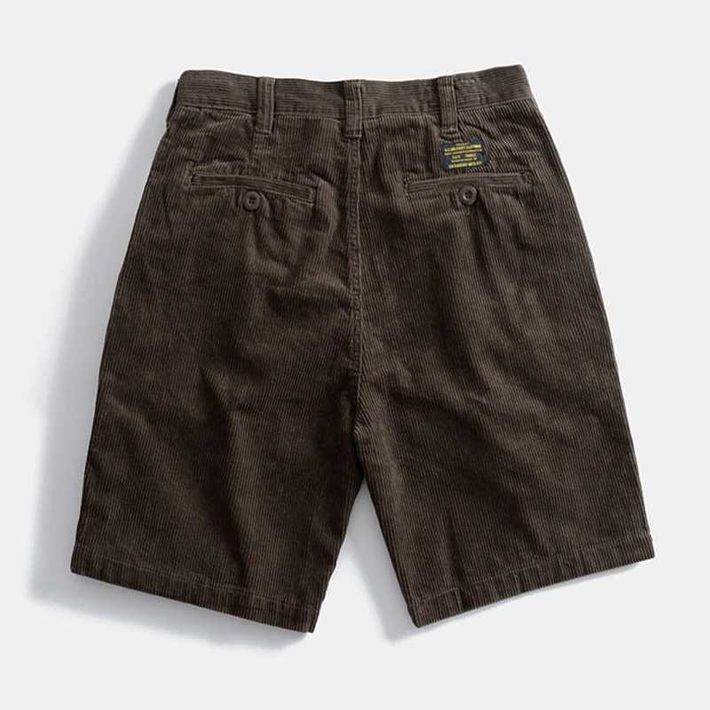Summer new mens fashion casual loose vintage corduroy cargo shorts Y240914