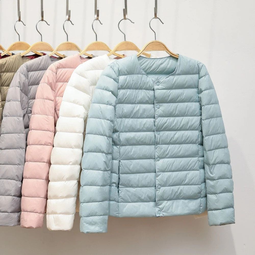 Womens Winter Down Jacket 203 Ultra Light 90% White Duck Down Jacket Autumn Thin Single Chest Warm Portable Inflatable Jacket 240913