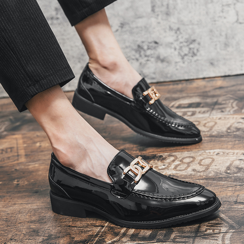 Autumn Fashion Oxford Business Men Leather Chain Designer Soft Casual Breathable Men's Loafers Flats Shoes Slip-on Driving Shoe 7a23 's
