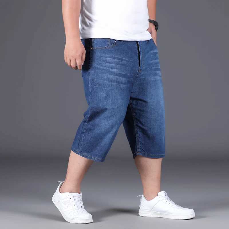 Big Size 28-48 50 Denim Shorts Jeans For Mens 150KG Loose Summer Thin Fatty Guy Casual Fashion Calf Five Length Large PantsX240914