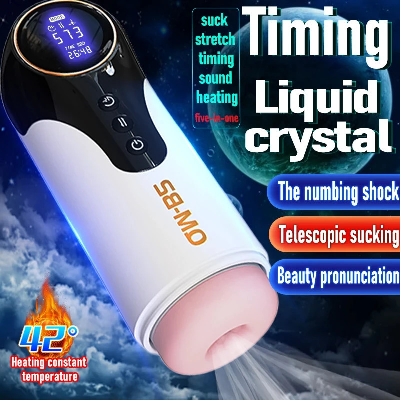 Aircraft Cup Electric Heated Super Suck Long Lasting Realistic Vagina Male Penis Head Masturbator Sex Toys For Men 240711