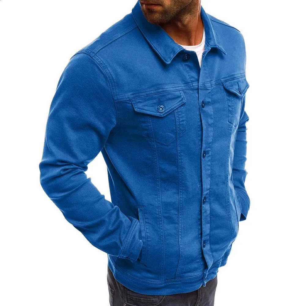 Spring Autumn Men Black Denim Jacket Mens All-match Korean Casual Fashionable Male Button Solid Color Vintage Top 240913