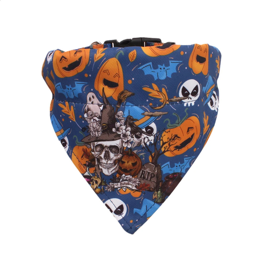 Personalized dog collar set Christmas and Halloween pet supplies small medium and large dog sausages Shiba Inu small dog scarf 240914