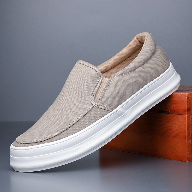New Design Casual Shoes for Men Summer Slip on Loafers Mens Breathable Canvas Shoes Men Slip on Shoes New Driving Walking Shoes