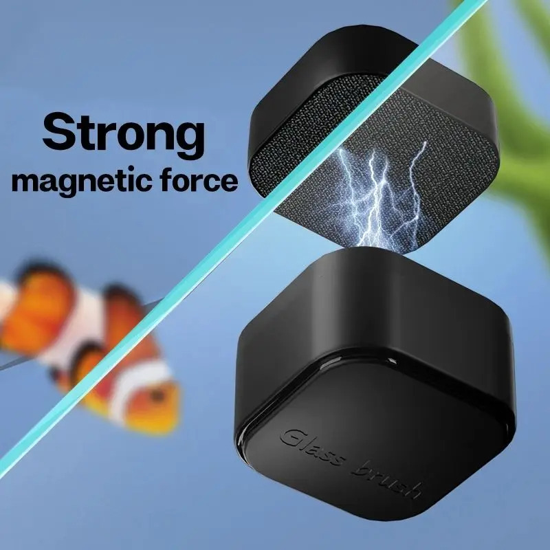 Mini Square Magnetic Brush, Strong Magnetic Cleaning, Fish Tank Cleaning, Algae Removal,small Aquarium Fish Tank Cleaning Tool