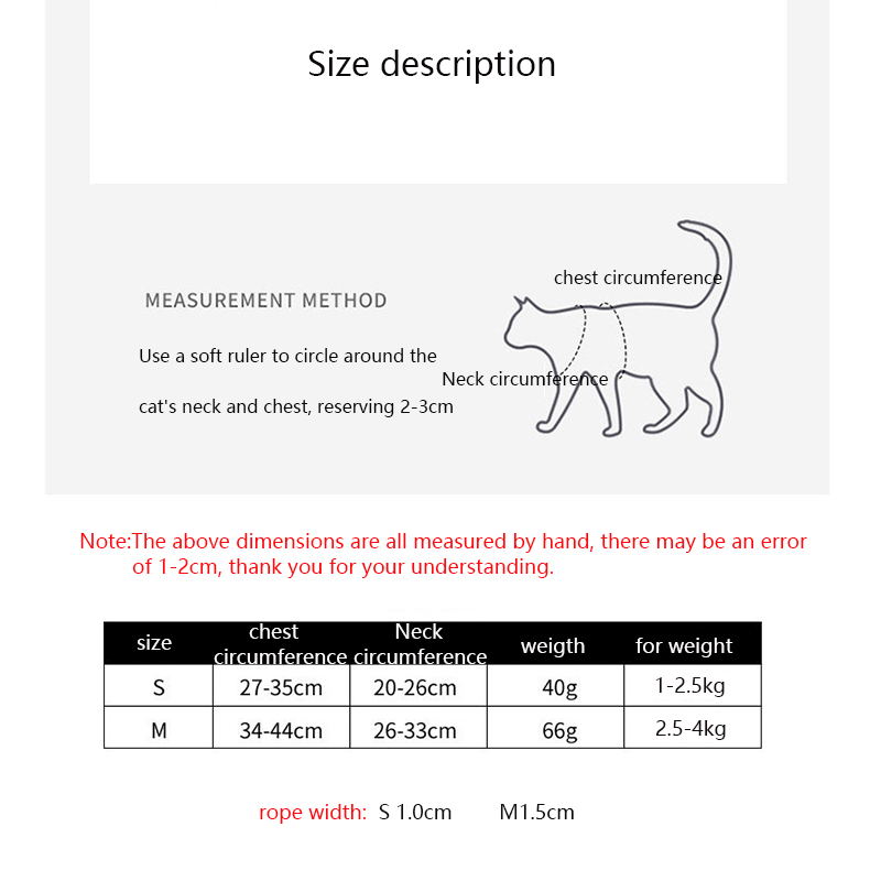 Puppy Harness and Leash Set, Adjustable Vest-style Cartoon Pattern Pet Harness for Cats, Puppies, Rabbits Outdoors Cat Harness