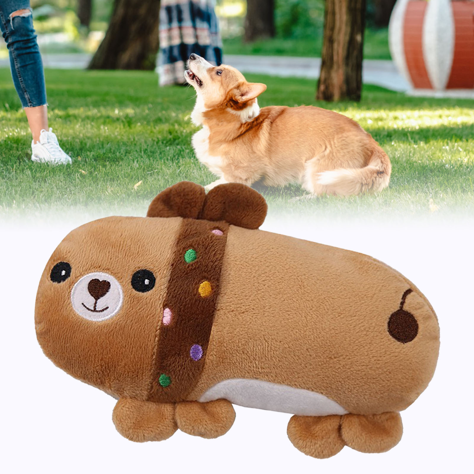 Plush Animal Pet Toy Bite Resistant Teeth Grinding Boredom Relief Cute Throw Pillow Stuffed Dog Toy