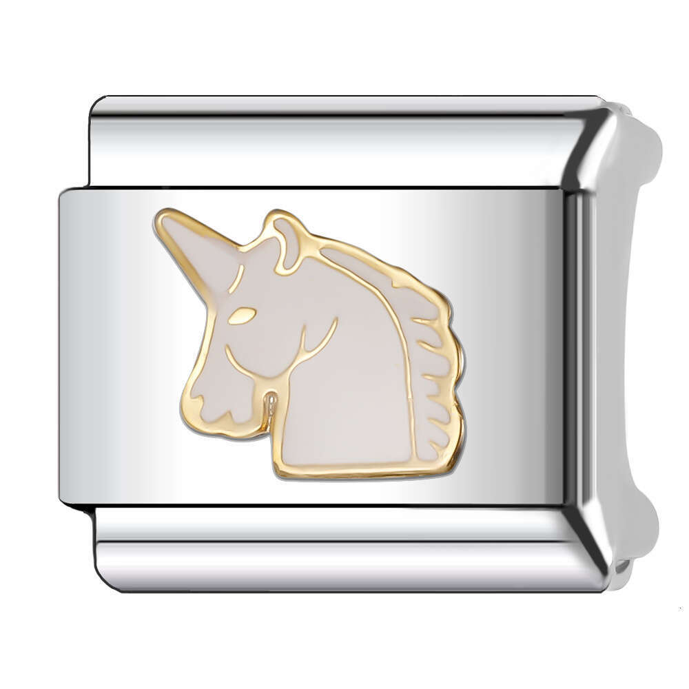 New Women's Gift Rabbit Horse Bead Italian Charms Links Bangle Beads Fit 9mm Stainless Steel Bracelet Making DIY For Women Fashion Jewelry