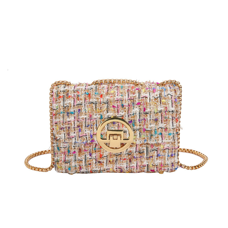 Crossbody Women's Trendy Bag: Stylish Wool Designer Chain Hot Shoulder Handbag For 2024 Bag: