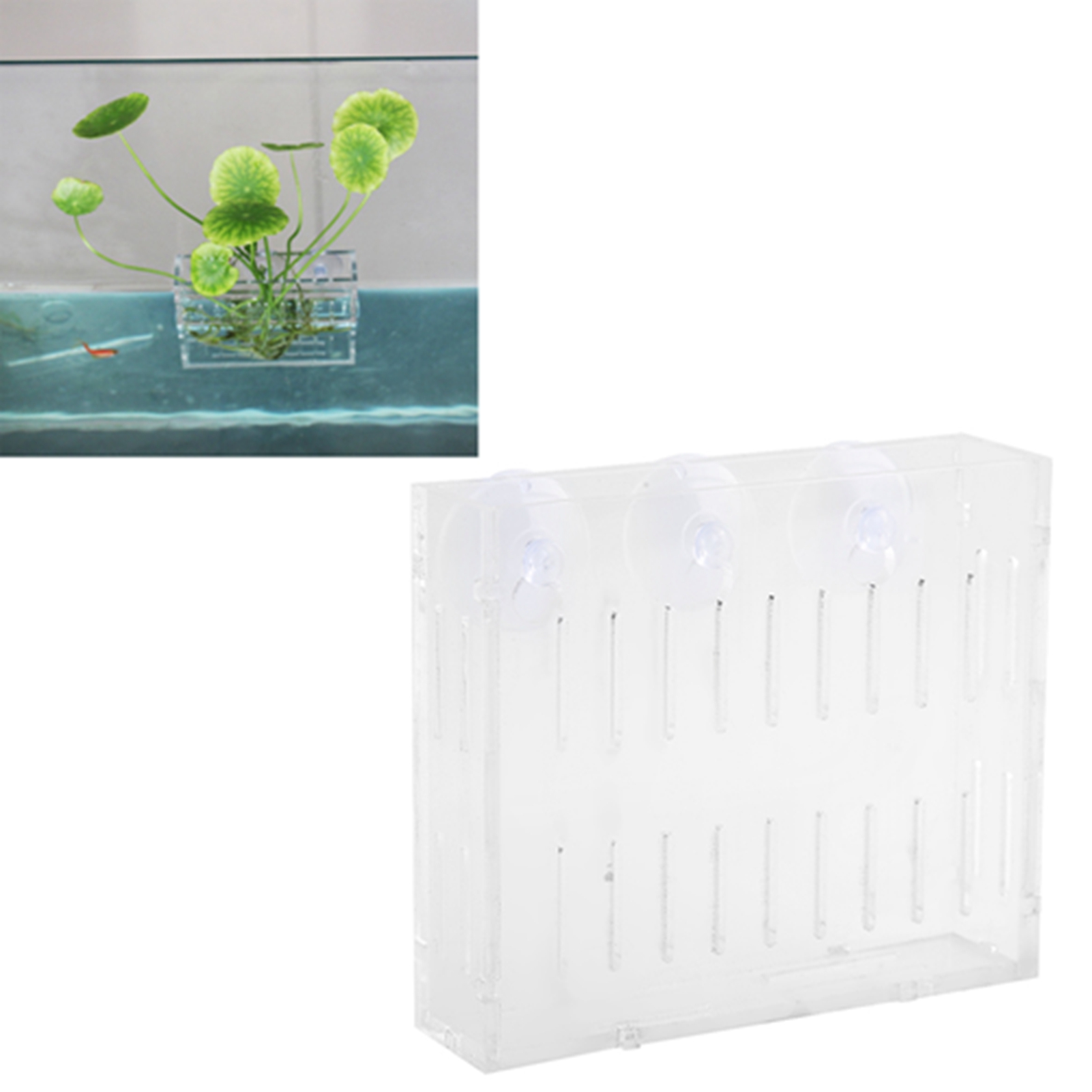 Aquarium Plant Water Grass Cup, Landscape Plants Cultivation Basin, W/ Suction Cups