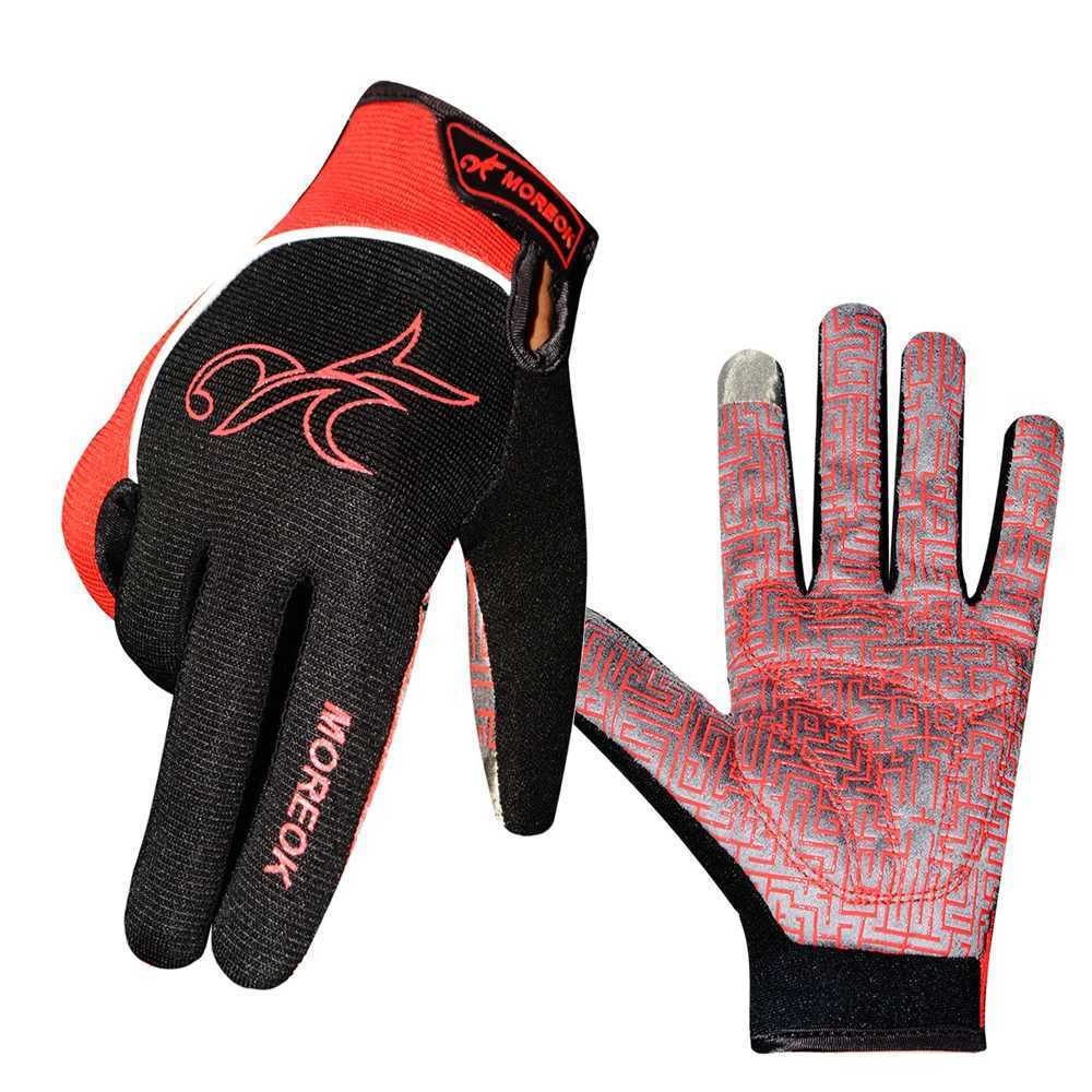 MOREOK Gel Pads Bike Gloves Full finger Autumn Cycling Gloves Anti-slip Touch Screen Bicycle Gloves for Men Women Y240914