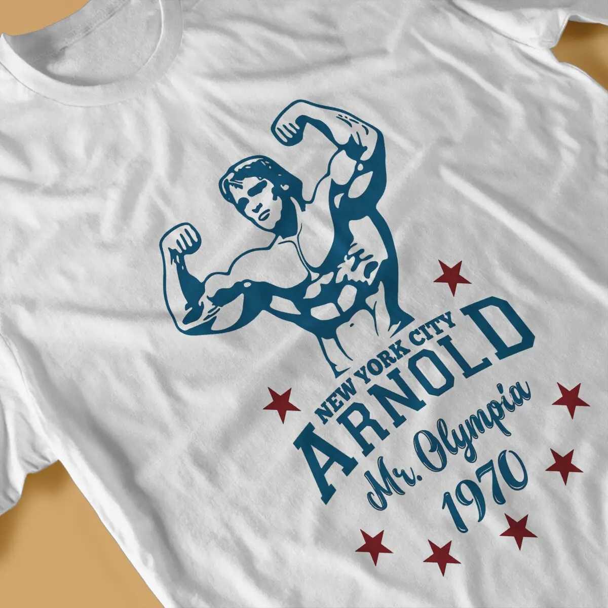 Terminator Mr. Arnold Schwarzenegger Olympia T-shirt Mens Blue Mens T-shirt CL240913