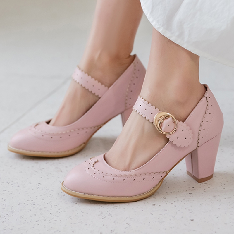 2025 new High Elegant Heels Pumps Women Mary Janes Large Size 45 Black Red White Women's Heeled Dance Party Wedding Shoes Classic a2e1 's