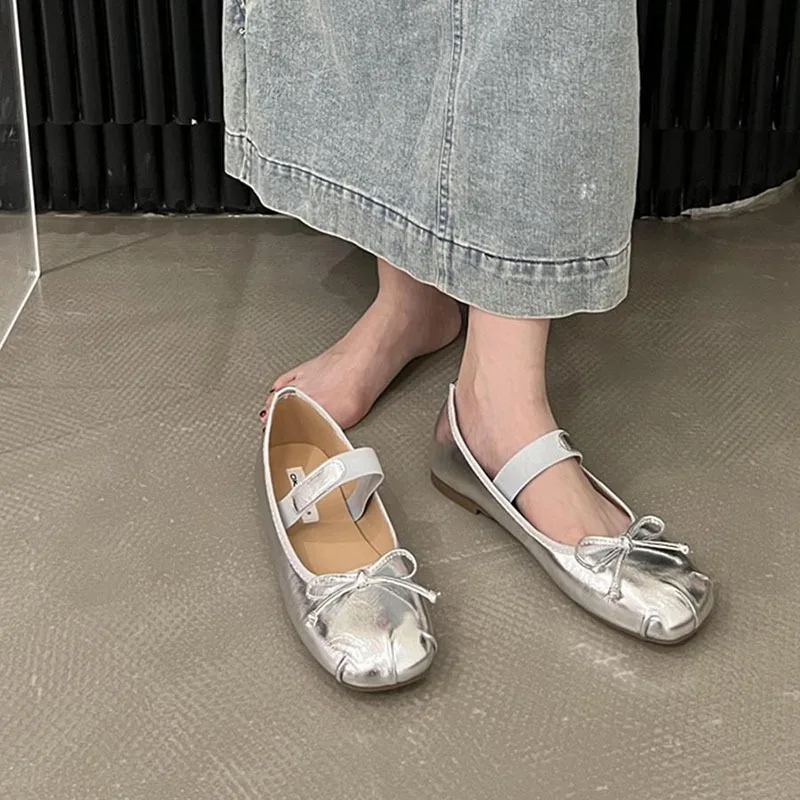 Casual Woman Flat Shoes Soft Round Toe Shallow Mouth Spring Ballet Flats Female Footwear New Solid Ballerinas Dress Loafers Shoe