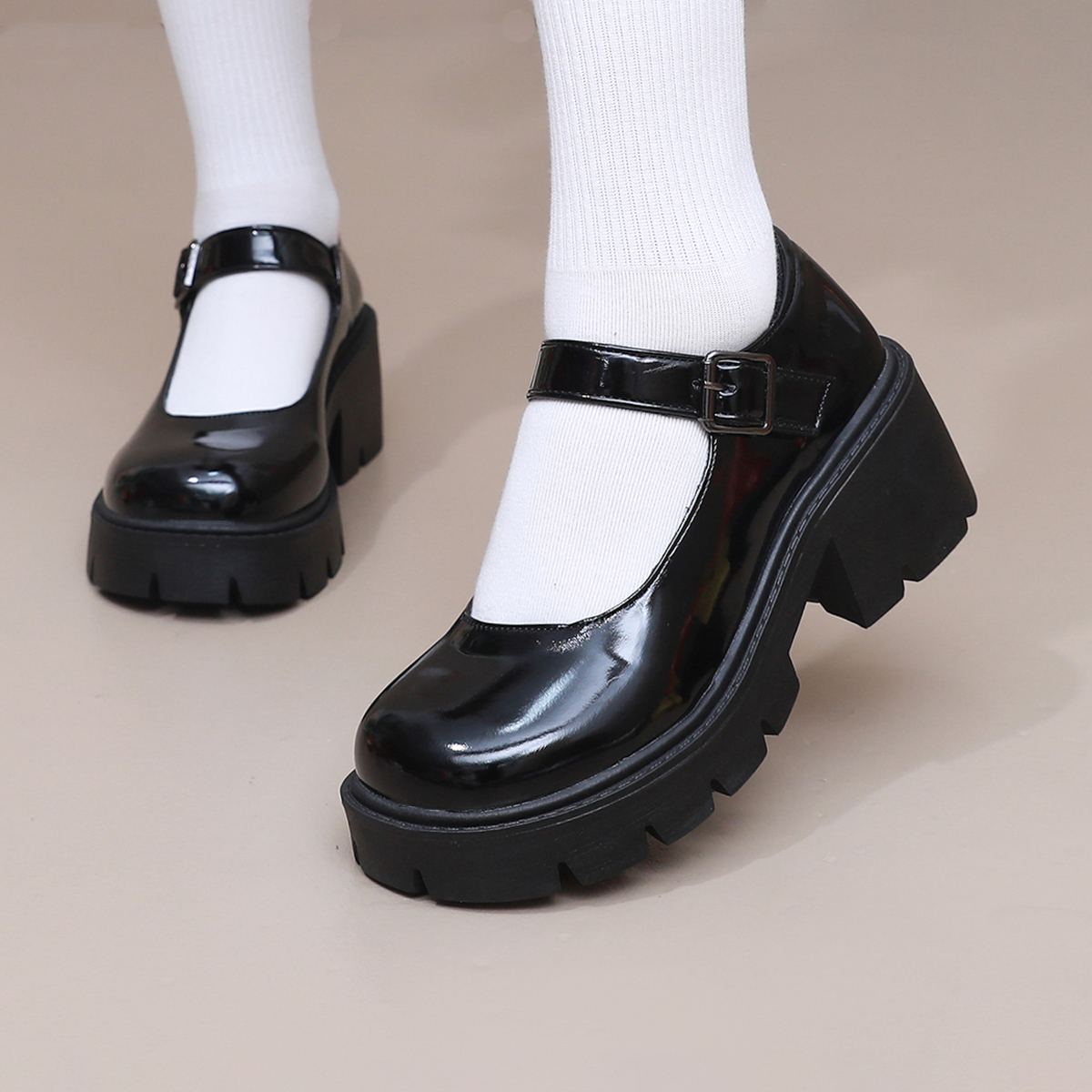 Lolita Shoes Women Japanese Mary Jane Shoes Women Vintage Girls Students JK Uniform High Heel Platform Shoes Cosplay Plus Size 995