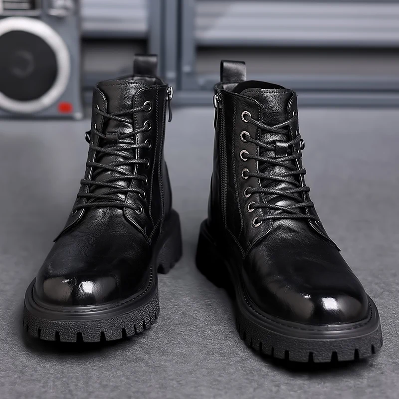 Ankle Italian Winter Work Business Wear-resistant Soles Men's Casual New Cold Resistant Cotton Boots 2216