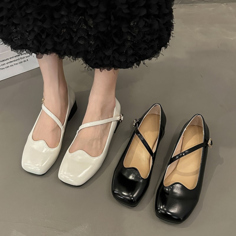 Leather wer Buckle Pumps - Mid Heels Mary Janes for Women 4
