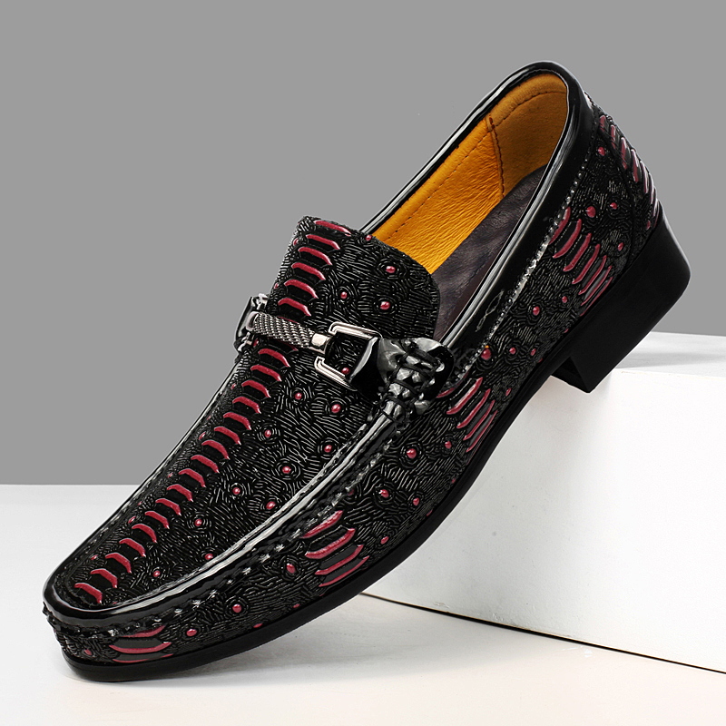 Crocodile Pattern Men Loafers Genuine Leather Men Slip on Shoes Luxury Brand Man Dress Shoes Street Style Moccasins Driving Flat
