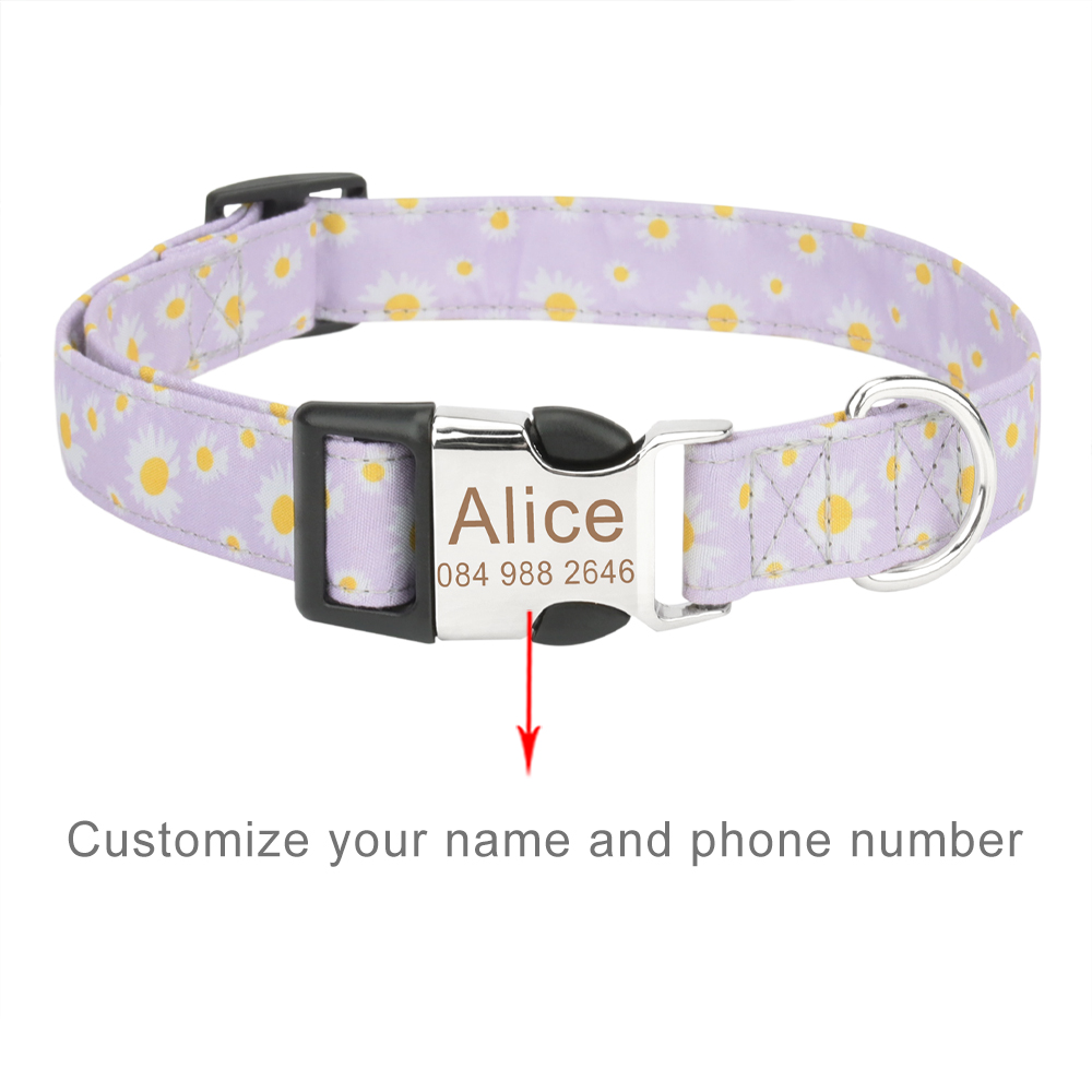 Dog Collar and Leash Set Safety Sets Personalized Custom Engraved ID Name For Small Medium Large Dog Cats Pet Collar Leashes Set