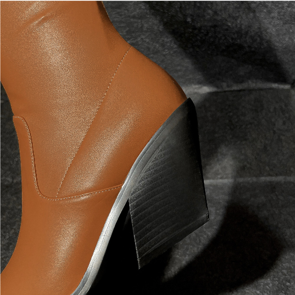 microfiber Women's over the knee thigh side zip pointed toe sexy ladies winter long boots 8cm thick high heel shoes 17ab 4