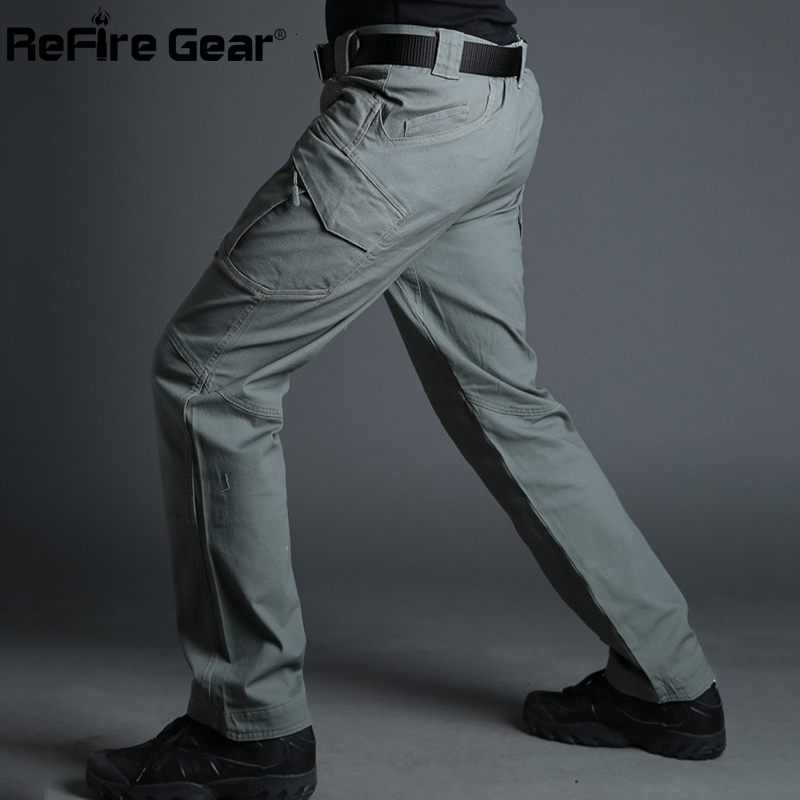 Ix9 City Tactical Cargo Men Combat SWAT Army Military Pants Cotton Many Pockets Stretch Flexible Man Casual Trousers XXXL