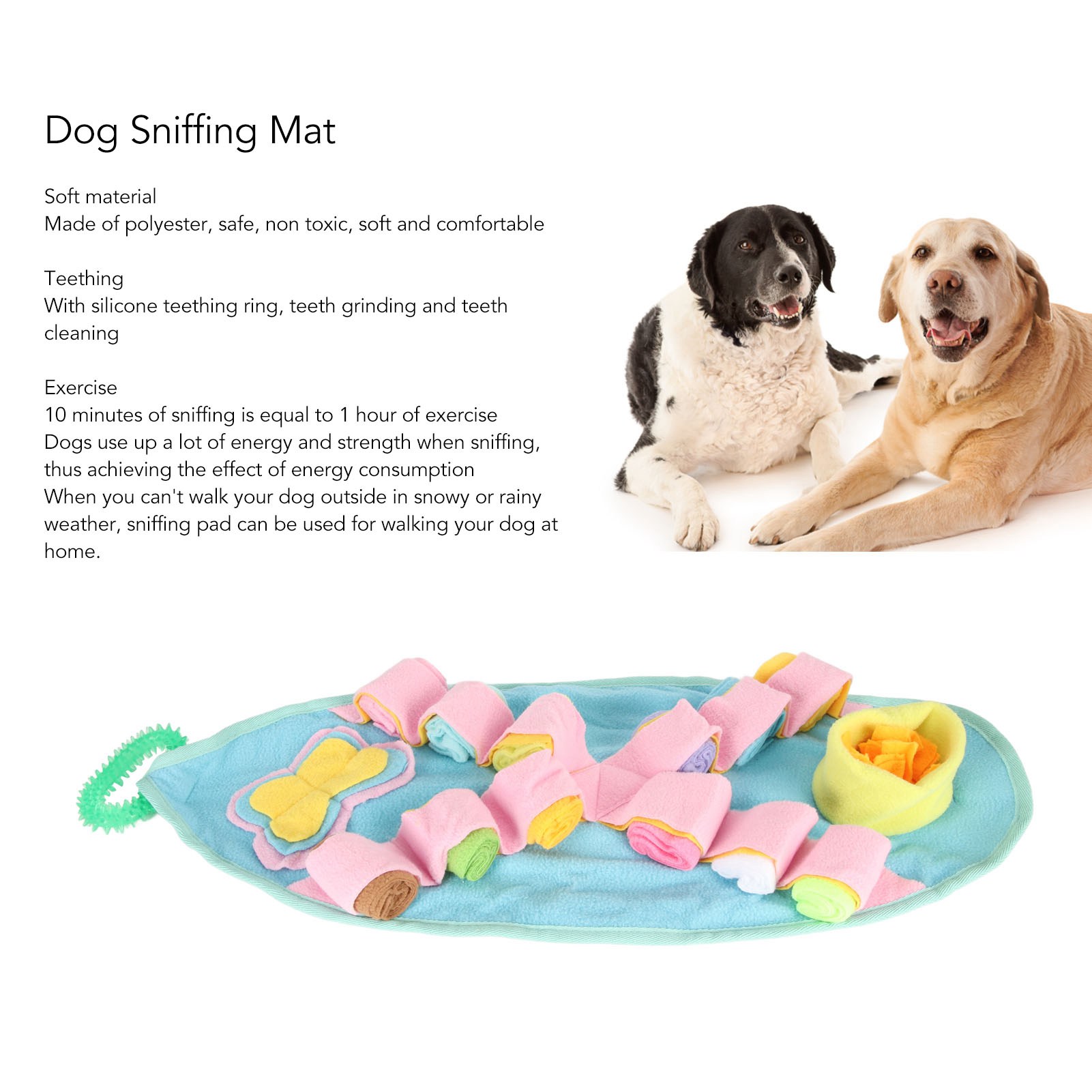 Dog Sniffing Mat Slow Feeding Interactive Dog Foraging Mat Pet Training Sniffing Feeding Pad For Small And Medium Dogs