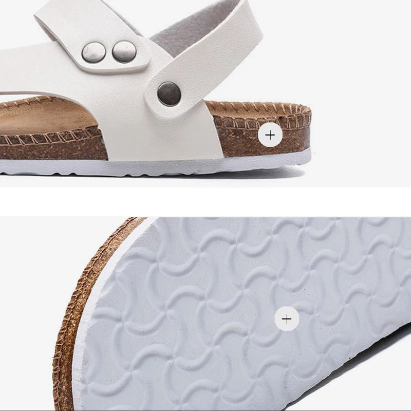 Black White Mens Flip Flop Sandals Trending Summer Outdoor Leisure Non-Slip Beach Sandals for Men Cork Men's Flip Flops Sandal