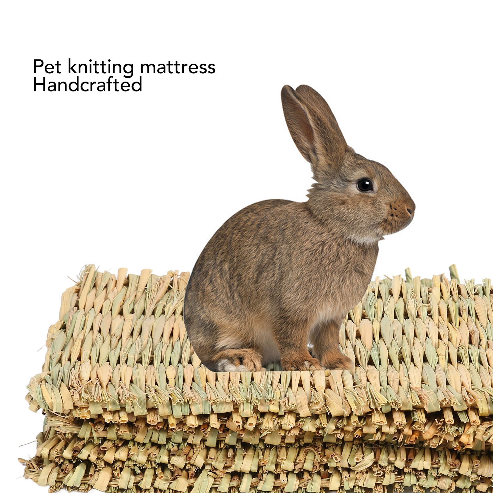 5PCS Rabbit Grass Mat 4 Season Universal Warm Grass Woven Bed Mat Bunny Bedding Nest For Guinea Pig Parrot Hamster Rat